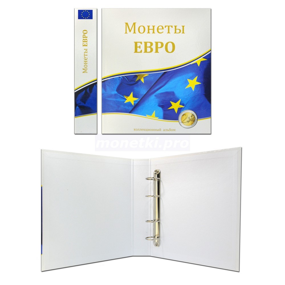 Альбом (папка) для монет "Монеты Евро", формат Оптима (Optima), Толщина корешка: 50 мм, Папки для: Монет ЕВРО, Материал: Ламинированный картон, фото , изображение 2