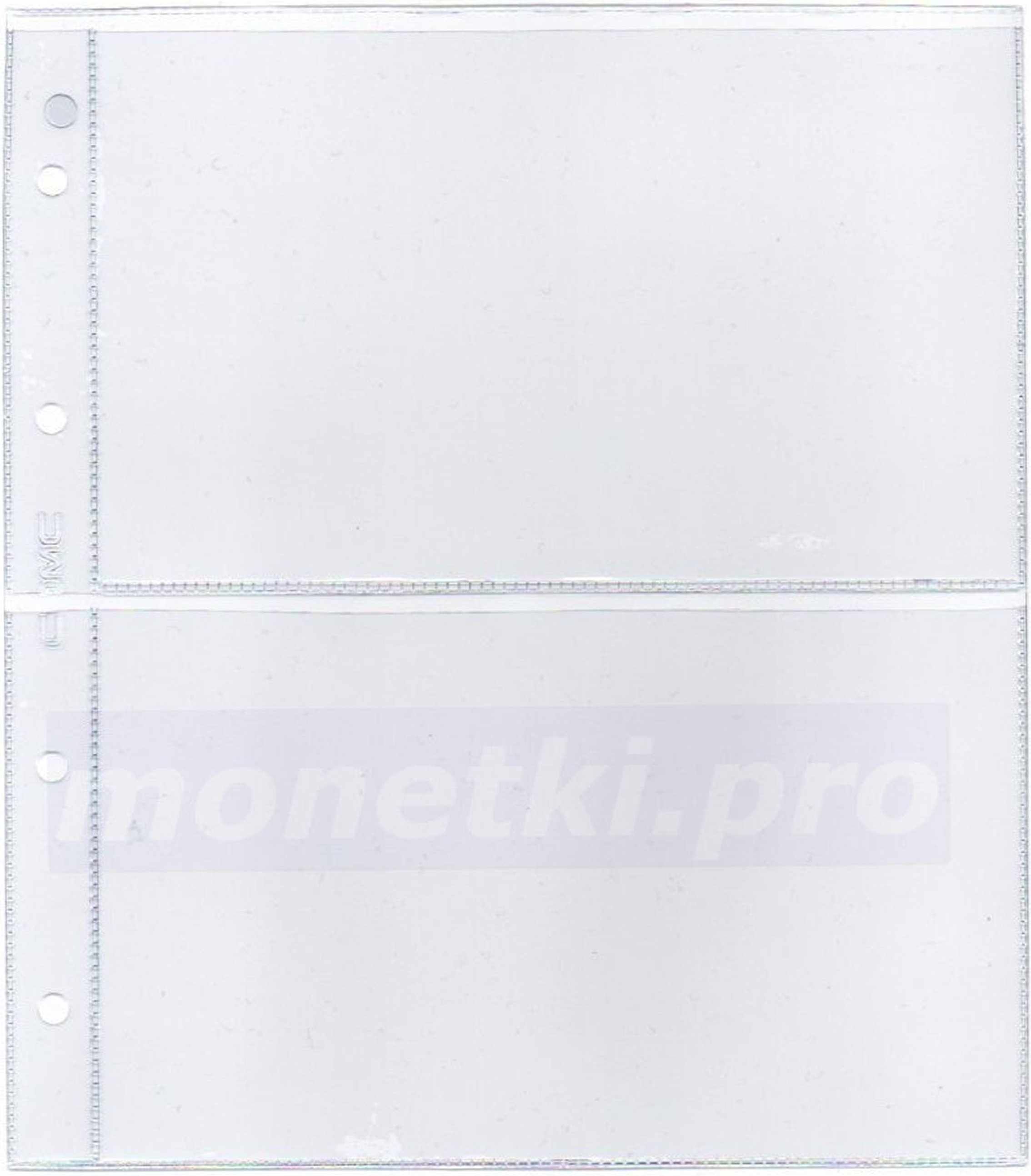 Купить листы для бон на 2 ячейки размер кармана 175 х 105 мм формат Нумис (Numis), фото 