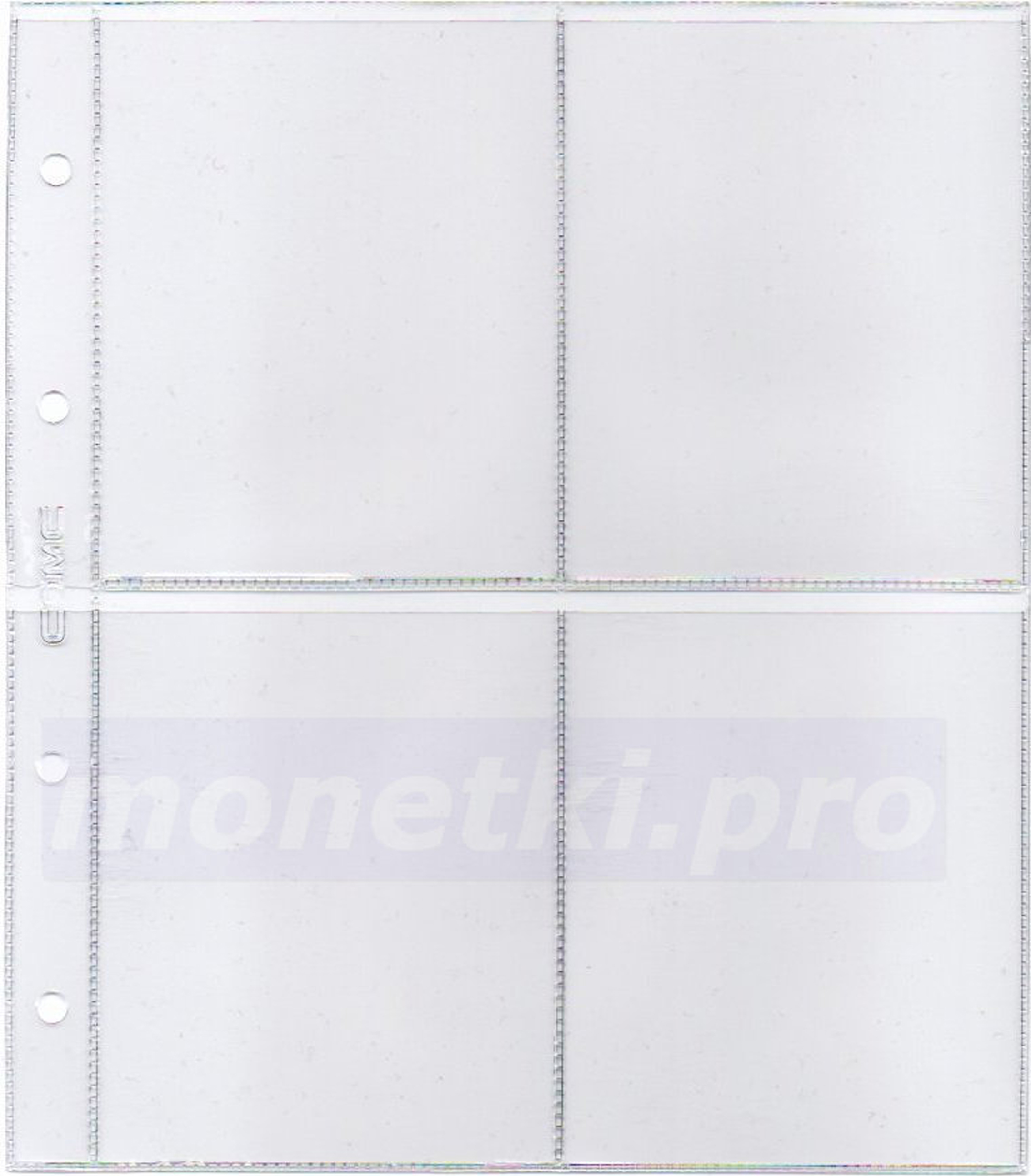 Купить листы для бон на 4 вертикальные ячейки размер кармана 85 х 105 мм формат Нумис (Numis), фото 