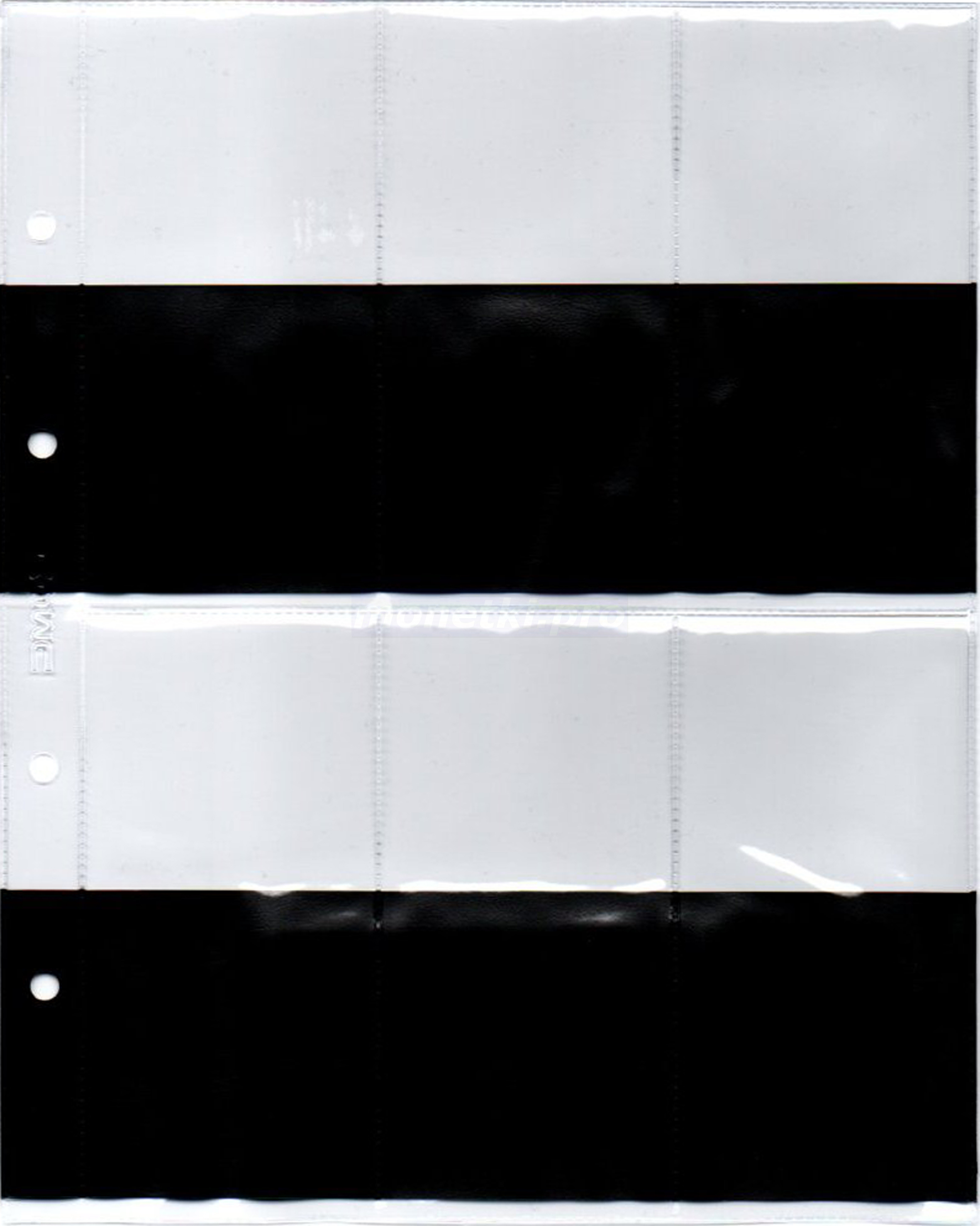 Купить листы для медалей с черными вставками на 6 ячеек 58 х 115 мм формат Оптима (Optima), фото 