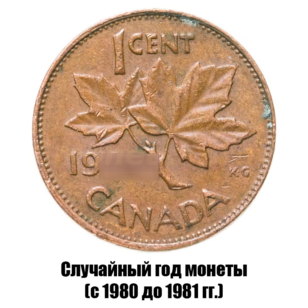 канада 1 цент 1980-1981 гг., фото 