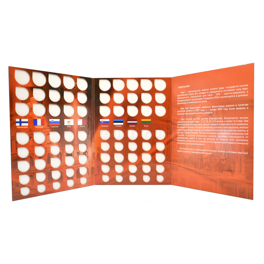 Комплект альбомов СОМС для разменных (погодовка) монет евро в 2-х томах, фото , изображение 9