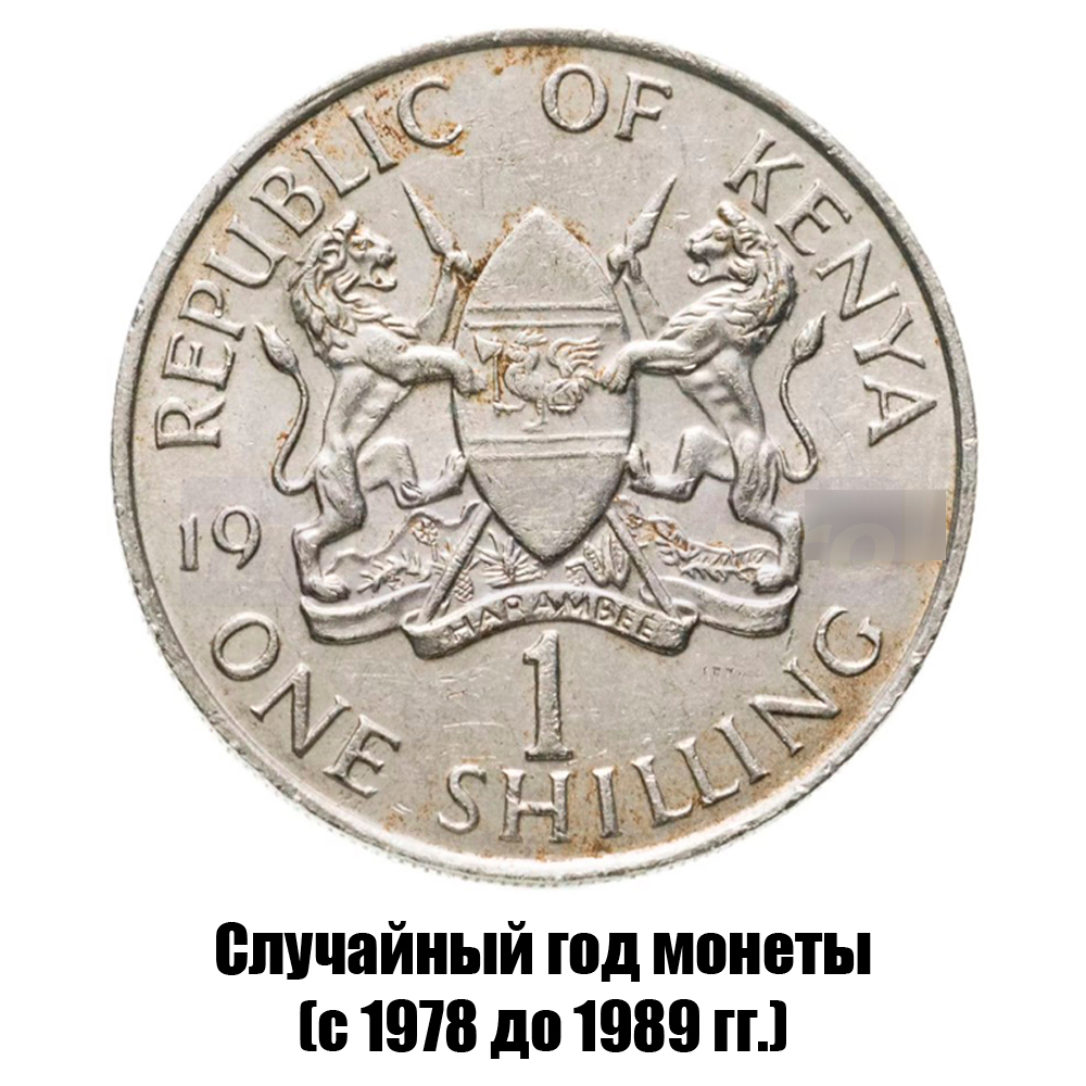 кения 1 шиллинг 1978-1989 гг., фото 