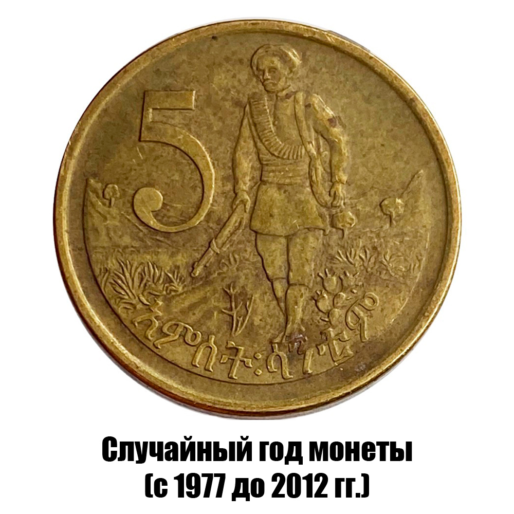 эфиопия 5 сантимов 1977-2012 гг. магнитная, фото 