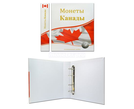 Альбом (папка) для монет "Монеты Канады", формат Оптима (Optima), Толщина корешка: 50 мм, Папки для: Монет Канады, Материал: Ламинированный картон, фото , изображение 2