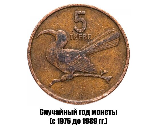 ботсвана 5 тхебе 1976-1989 гг., фото 