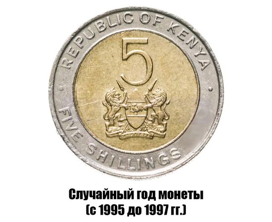кения 5 шиллингов 1995-1997 гг., фото 