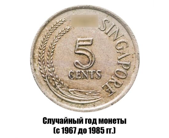 сингапур 5 центов 1967-1985 гг. не магнитная, фото 